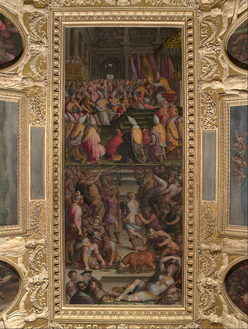 Clemente VII incorona Carlo V a San Petronio a Bologna - Palazzo Vecchio, Firenze